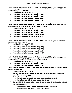 Ôn tập Hình học lớp 12